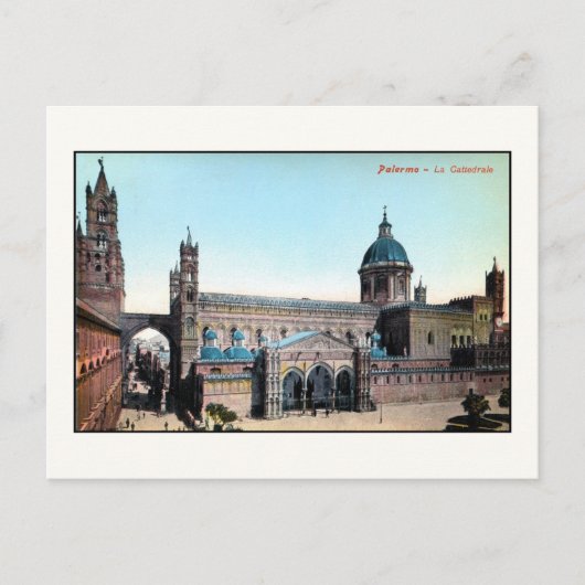 Vintage 1890 Palermo Sicilië Cathedraal Briefkaart (Voorkant)