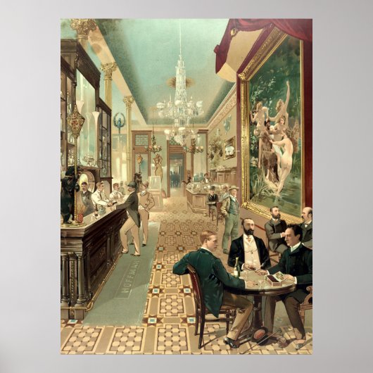 Vintage 1890 Saloon Poster (Voorkant)