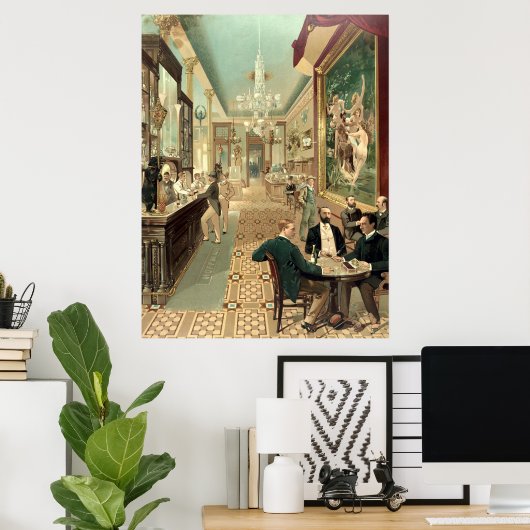 Vintage 1890 Saloon Poster (Thuiskantoor)