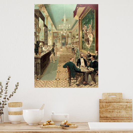 Vintage 1890 Saloon Poster (Keuken)
