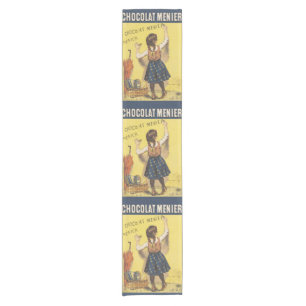 Vintage 1892 Chocolat Menier Franse Meisje Kunst Korte Tafelloper