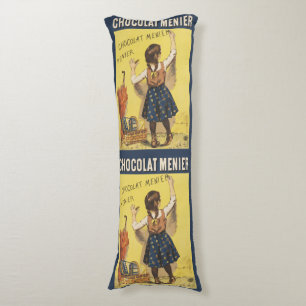 Vintage 1892 Chocolat Menier Franse Meisje Kunst Lichaamskussen