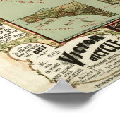 Vintage 1895 Californische fietsenfietskaart Poster (Hoek)