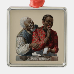 Vintage 1895 Cigar Ad African American Metalen Ornament