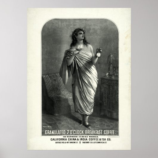 Vintage 1896 Koffieadvertentie Poster (Voorkant)