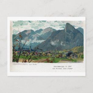 Vintage 1897 Oberammergau Bavaria litho Briefkaart