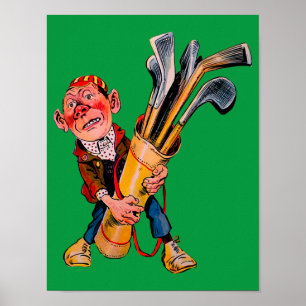 Vintage 1898 Golf Caddie Advertisement - Afdruk Poster