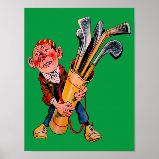 Vintage 1898 Golf Caddie Advertisement - Afdruk Poster (Voorkant)