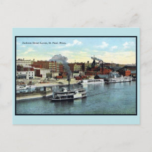 Vintage 1900 Jackson Street Levee, St. Paul MN Briefkaart