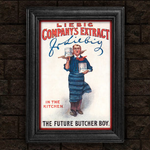 Vintage 1903 Liebig Extract Butcher Boy Poster