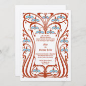 Vintage 1904 Art Nouveau Flowers Foliage Frame Kaart (Voorkant / Achterkant)