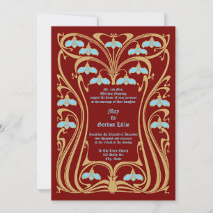 Vintage 1904 Art Nouveau Flowers Foliage Lijst Kaart