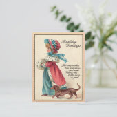 Vintage 1904 Birthday Girl & Dog Briefkaart (Staand voorkant)