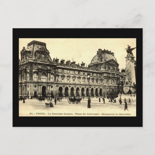 Vintage 1905 Louvre, Parijs, Frankrijk Briefkaart (Voorkant)