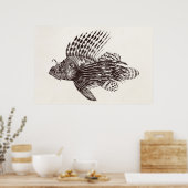 Vintage 1905 Schorpvis Retro leeuwen Poster (Keuken)