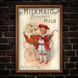 Vintage 1907 Melkreclame Poster