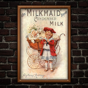 Vintage 1907 Melkreclame Poster