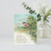 Vintage 1908 Bullfinch Christmas Holiday Briefkaart (Staand voorkant)