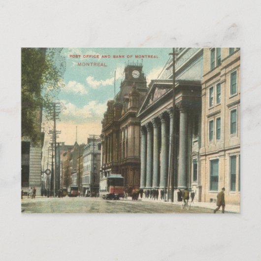 VINTAGE 1909 DOWNTOWN MONTREAL BRIEFKAART (Voorkant)