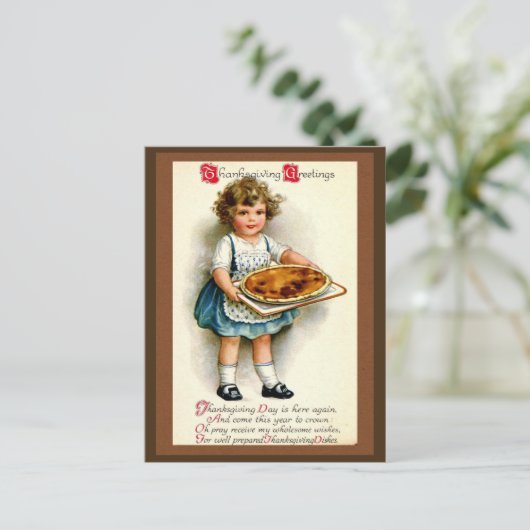 Vintage 1910, Thanksgiving groeten Feestdagenkaart (Staand voorkant)