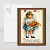 Vintage 1910, Thanksgiving groeten Feestdagenkaart (Voorkant / Achterkant)