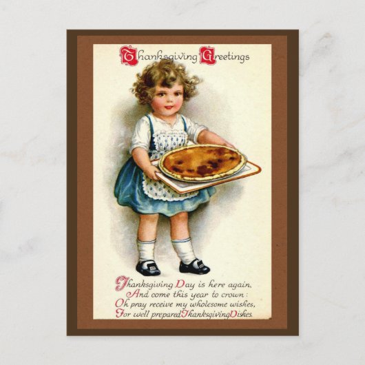 Vintage 1910, Thanksgiving groeten Feestdagenkaart (Voorkant)