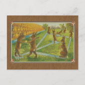 Vintage 1912 Bunny Rabbits die honkbalPasen speelt Briefkaart (Voorkant)