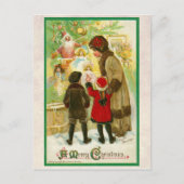 Vintage 1912 Moeder met kinderen Zware kerst Feestdagenkaart (Voorkant)