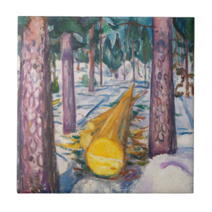 Vintage 1912 Munch Gele Bos Landschap Muurkunst Tegeltje