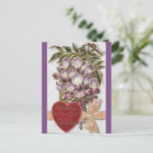 Vintage 1912 Paarse Wistaria Briefkaart (Staand voorkant)