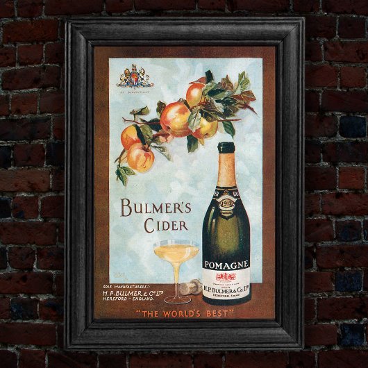 Vintage 1912 Pomagne Cider Advertisement Art Poster