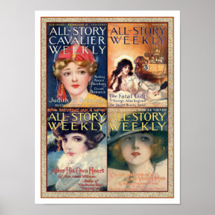 VINTAGE 1915-20 TIJDSCHRIFT OMSLAG ILLUSTRATIE POS POSTER