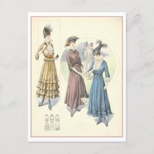 Vintage 1915 Mode Illustratie Briefkaart