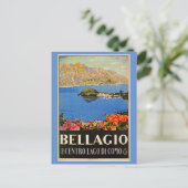 Vintage 1920 Bellagio Italiaans reisblad Briefkaart (Staand voorkant)