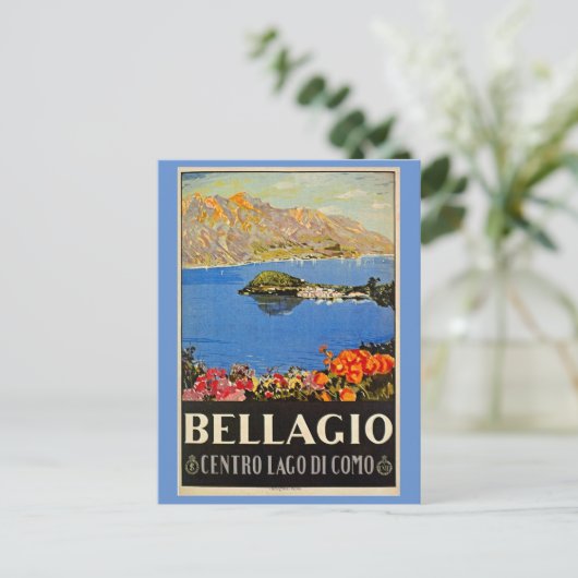 Vintage 1920 Bellagio Italiaans reisblad Briefkaart (Staand voorkant)