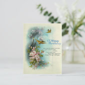 Vintage 1920 Birthday Blossom Art  Briefkaart (Staand voorkant)