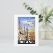 Vintage 1920 Duomo di Milano Italië Reisposter Briefkaart (Staand voorkant)