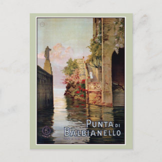 Vintage 1920-meer Como Lenno Italiaans reisblad Briefkaart