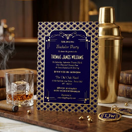 Vintage 1920's Art Deco Gatsby Bachelor Party Real Folie Uitnodiging