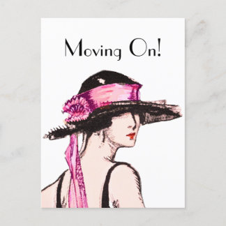 Vintage 1920's Flapper Girl Moving Home Briefkaart