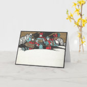 Vintage 1920's Kinderen Caroling in een sneeuwbank Kaart (Gele Bloem)