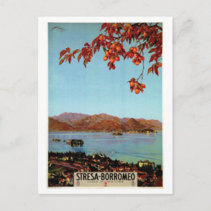 Vintage 1920s Lake Maggiore Stresa Italiaans reize Briefkaart