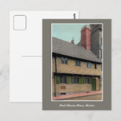 Vintage 1920s Paul Revere House Boston MA Briefkaart (Voorkant / Achterkant)