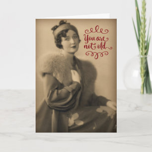 Vintage 1920s vrouw die Retro is, geen oude verjaa Kaart