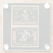 Vintage 1921 2 Mark Notgeld Bankbiljettenglaspasta Glazen Onderzetter (Achterkant)