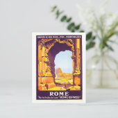 Vintage 1921 Rome, Italië, Reisposter Briefkaart (Staand voorkant)