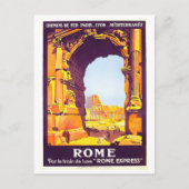 Vintage 1921 Rome, Italië, Reisposter Briefkaart (Voorkant)