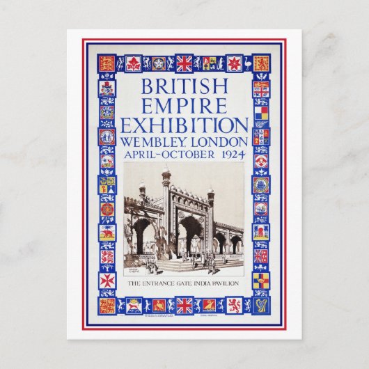 Vintage 1924 Brits Rijk Exhibition advertentie Briefkaart (Voorkant)