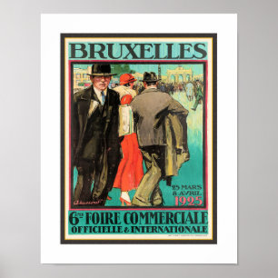 VINTAGE 1925 REISPOSTER VOOR BRUXELLES POSTER