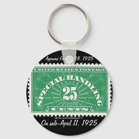 "Vintage-'1925-Special Handling'-postzegel" Sleutelhanger (Voorkant)